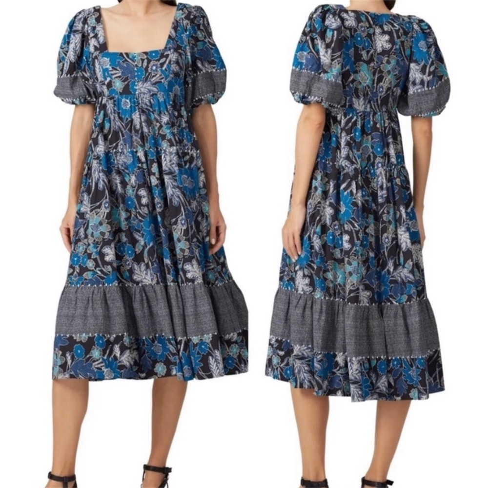 Ulla Johnson Floral Print Nora Midi Dress Sz 8